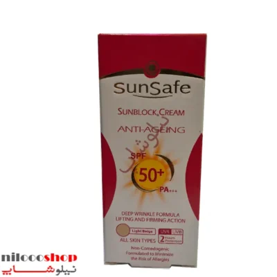 کرم ضد آفتاب و ضدچروک سان سیف SPF 50 بژ روشن