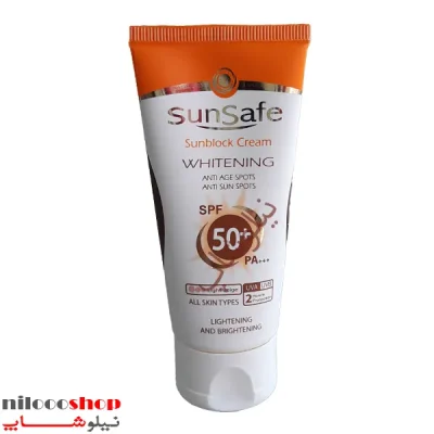 کرم ضد آفتاب روشن کننده بژ روشن سان سیف SPF50 مناسب انواع پوست حجم 50 میلی لیتر